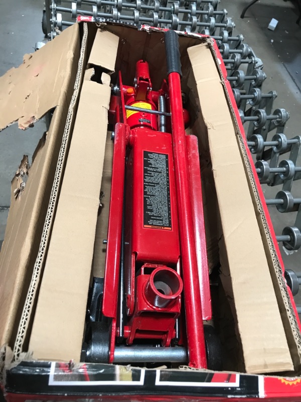 Photo 4 of BIG RED T83006 Torin Hydraulic Trolley Service/Floor Jack with Extra Saddle (Fits: SUVs and Extended Height Trucks): 3 Ton (6,000 lb) Capacity, Red
