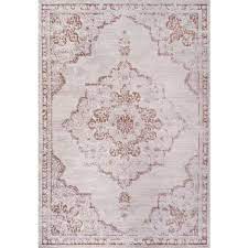 Photo 1 of Alhambra Ornate Medallion Modern Cream/Red 8 ft. x 10 ft. Area Rug
