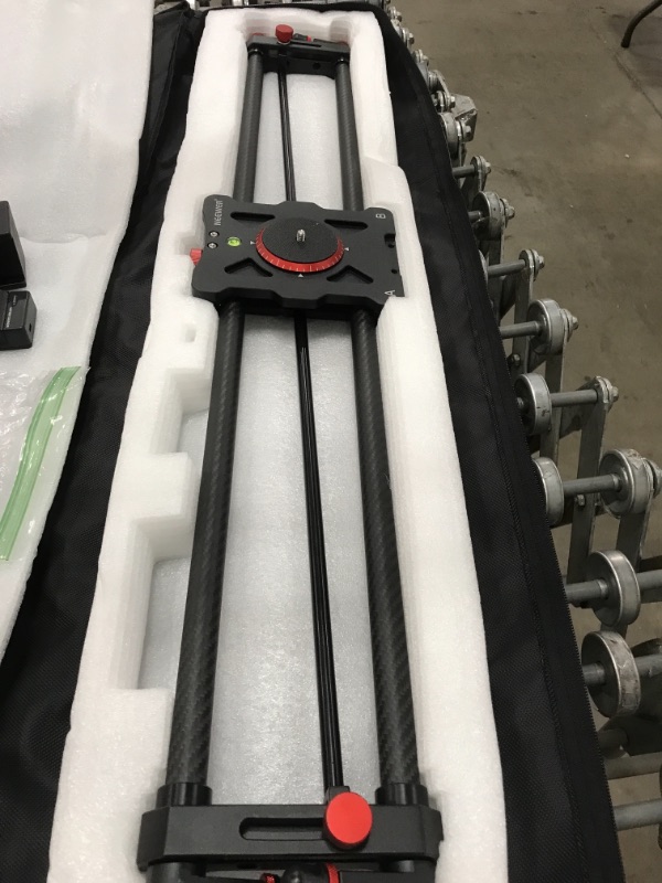 Photo 3 of  APP Control Carbon Fiber Track Dolly Rail with Mute Motor/Time Lapse Video Shot/Follow Focus Shot/120 Degree Panoramic Shot, Only compatible with iPhone