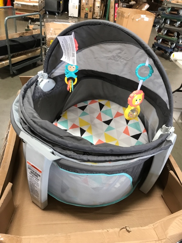 Photo 2 of Fisher-Price On-the-Go Baby Dome, Grey/Blue/Yellow/White
