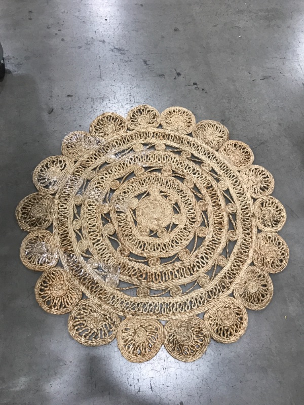 Photo 2 of Natural Jute Natural Round 4 ft. x 4 ft. Indoor Area Rug