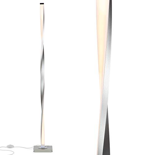 Photo 1 of Brightech Helix - Modern LED Floor Lamp for Living Room Bright Lighting - Get Compliments: Unique, 48" Tall Light for Bedrooms, Offices - Dimmable, Contemporary Indoor Pole Lamp - Platinum Silver
