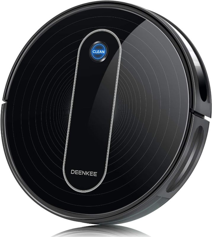 Photo 1 of DEENKEE Robot Vacuum,1500Pa High Suction,Super-Thin,6 Cleaning Modes,Quiet,Timing Function,Self-Charging Robotic Vacuum Cleaner for Pet Hair, Hard Floor, Carpet
