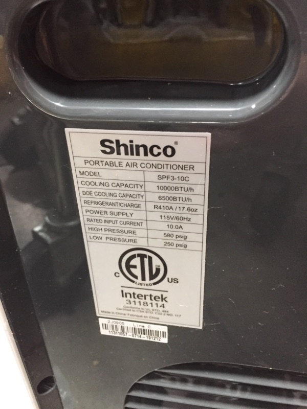 Photo 2 of Shinco Spf3-10c 10 000 BTU Portable Air Conditioner Dehumidifier Fan up to LED
