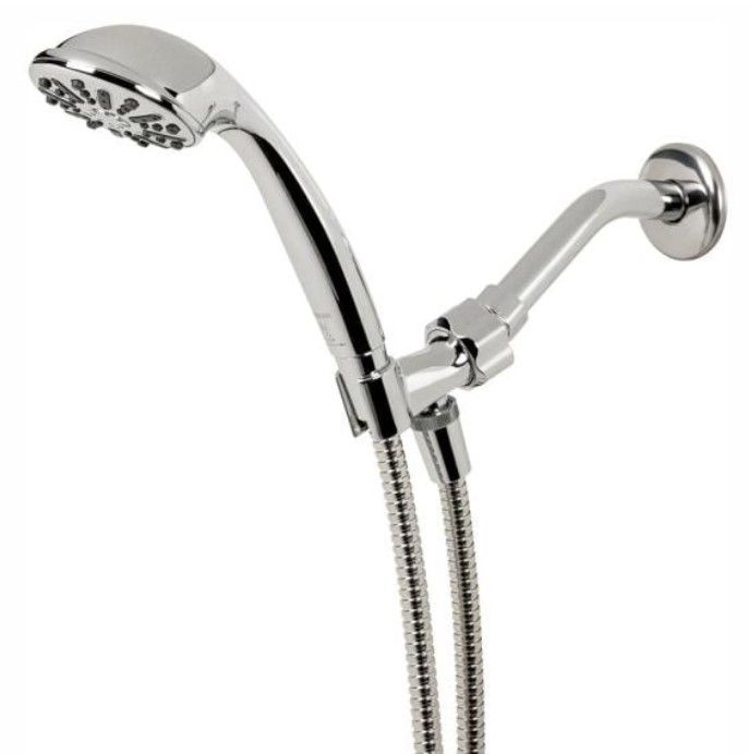 Photo 1 of 1-Spray 3.3 in. Single Wall Mount Handheld Shower Head in Chrome
