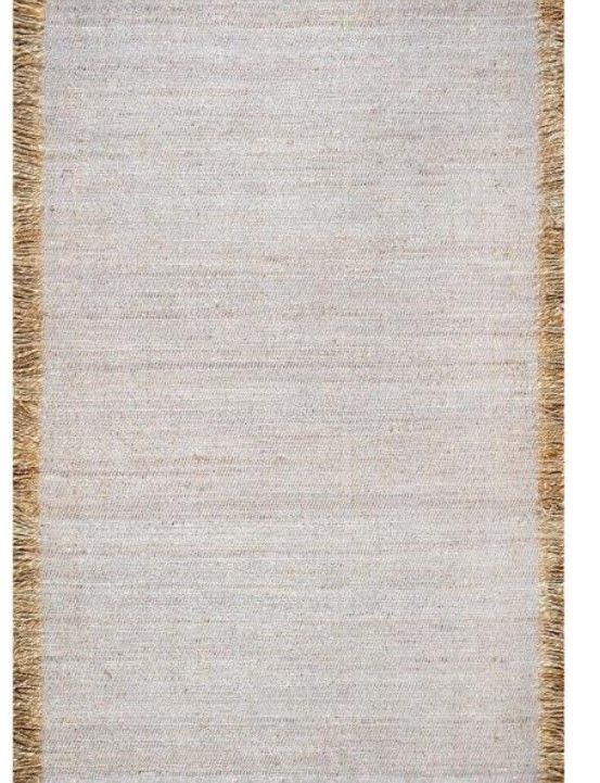 Photo 1 of Amalia Solid Tassel Jute Gray 9 ft. x 12 ft. Area Rug
