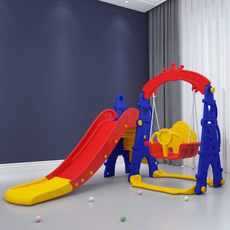 Photo 1 of DEKOSH Toddler Playset Swing & Slide for Kids | Safe & Sturdy Toddler Swing Set