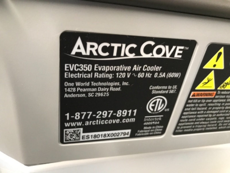 Photo 4 of Arctic Cove EVC350 350 CFM 3 Speed Portable Evaporative Cooler for 175 sq. ft.
