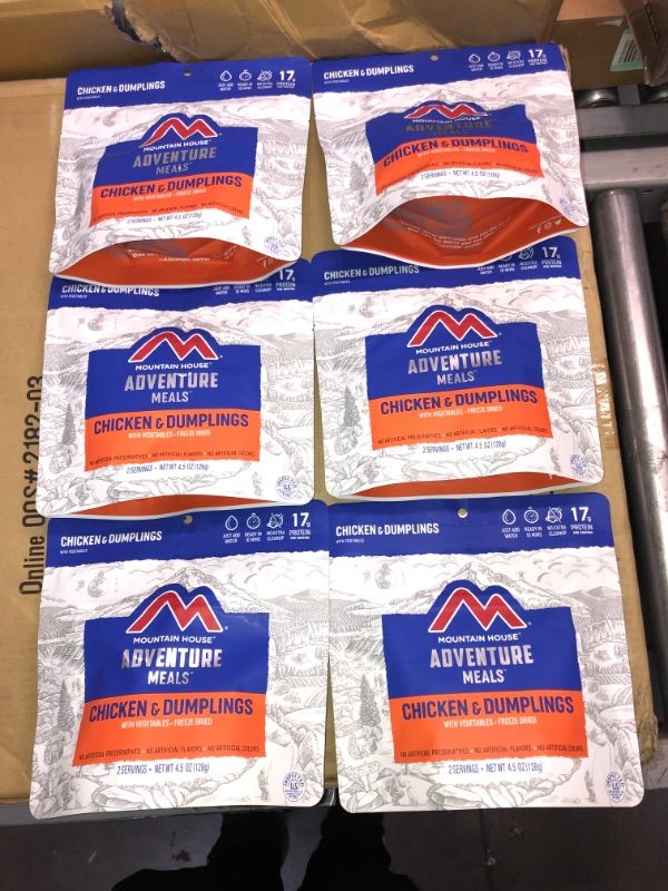 Photo 3 of PACK OF 6- Mountain House Chicken & Dumplings | Freeze Dried Backpacking & Camping Food | Survival & Emergency Food- BEST BY:: OCT 2050
