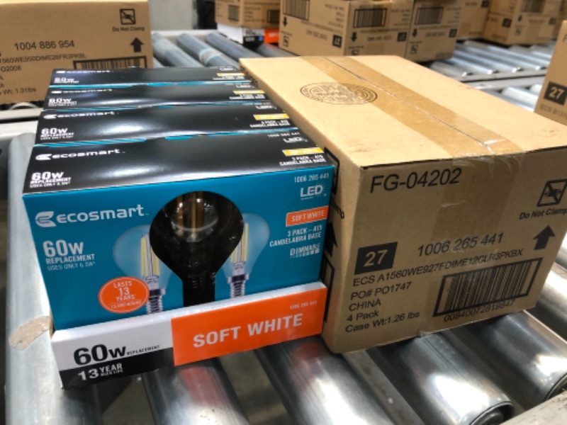 Photo 2 of 60-Watt Equivalent A15 Dimmable Appliance Fan Clear Glass Filament LED Vintage Edison Light Bulb Soft White (3-Pack)
