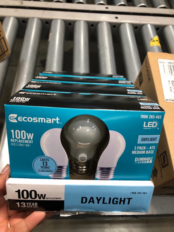 Photo 2 of 100-Watt Equivalent A15 Dimmable Appliance Fan Frosted Glass Filament LED Vintage Edison Light Bulb Daylight (3-Pack)
8 BOXES OF  3 PACKS EACH 