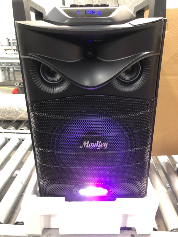 Photo 9 of Moukey Karaoke Machine Speaker,Bluetooth Outdoor Portable Wireless Speaker PA System with 10" Subwoofer, DJ Lights,Rechargeable Battery, Microphone, Recording, MP3/USB/TF/FM (RMS 140W to 520W Peak)
