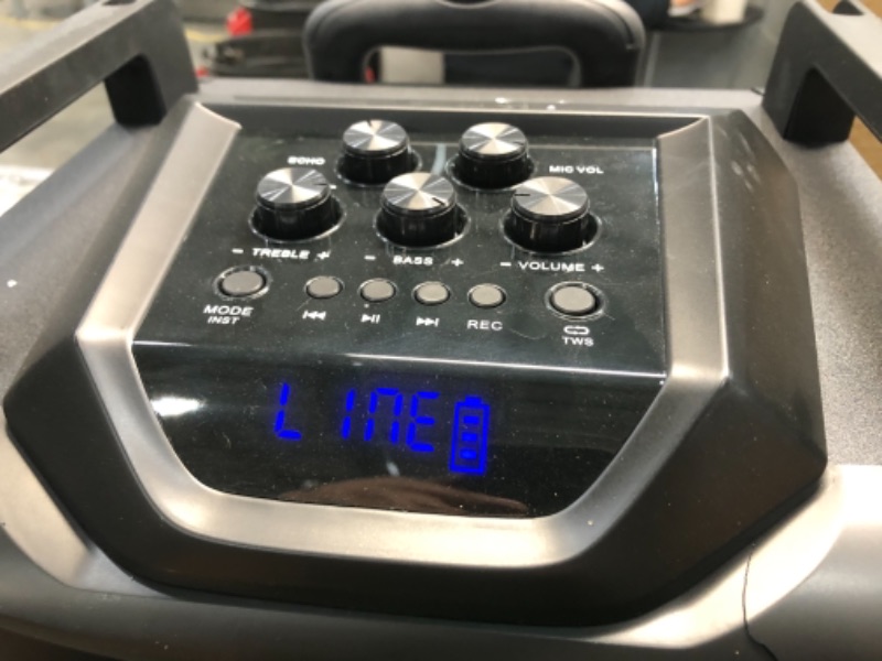 Photo 1 of Moukey Karaoke Machine Speaker,Bluetooth Outdoor Portable Wireless Speaker PA System with 10" Subwoofer, DJ Lights,Rechargeable Battery, Microphone, Recording, MP3/USB/TF/FM (RMS 140W to 520W Peak)
