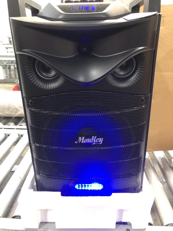 Photo 10 of Moukey Karaoke Machine Speaker,Bluetooth Outdoor Portable Wireless Speaker PA System with 10" Subwoofer, DJ Lights,Rechargeable Battery, Microphone, Recording, MP3/USB/TF/FM (RMS 140W to 520W Peak)
