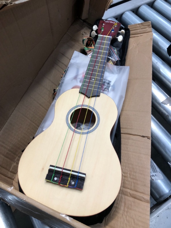 Photo 2 of Everjoys Soprano Ukulele Beginner Pack-21 Inch w/Rainbow String Free Online Lesson Gig Bag Fast Learn Songbook Digital Tuner Pick All in One Kit
