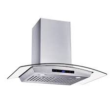 Photo 1 of 30 in. W Convertible Glass Wall Mount Range Hood with 2 Charcoal Filters in Stainless Steel
