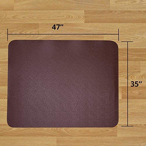 Photo 1 of Office Chair Mat Brown, Non-Curve Under Computer Desk Pad for Hardwood Floor and Heavy Appliance, Anti-slip 47x35x.07" Rectangular Floor Protector, Not Suitable for Carpets
