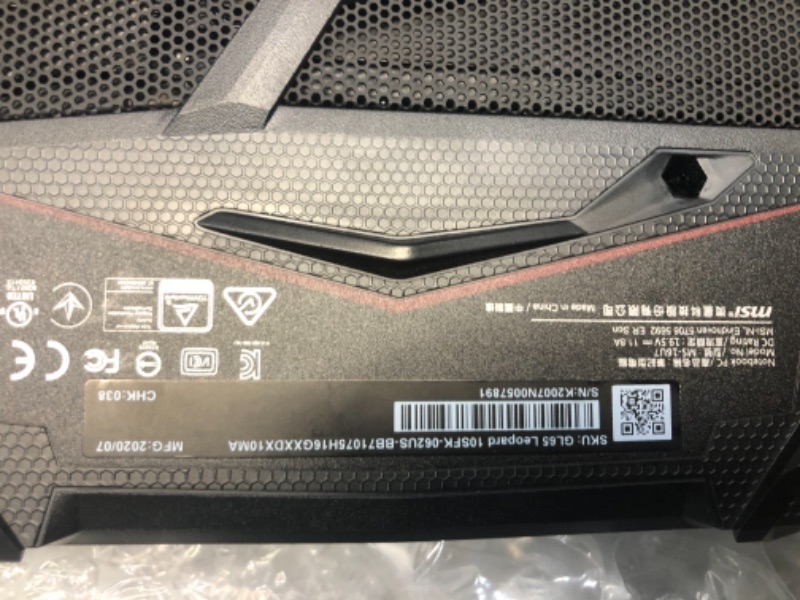 Photo 1 of MSI GL65 Leopard 10SFK-062 15.6" FHD 144Hz 3ms Thin Bezel Gaming Laptop Intel Core i7-10750H RTX2070 16GB 512GB NVMe SSD Win 10
