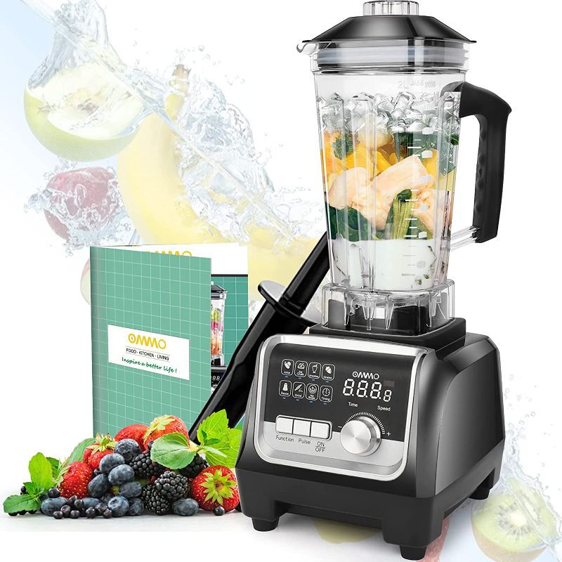 Photo 1 of ***PARTS ONLY***
OMMO Blender 1800w Professional Countertop Blender Smoothie Maker with Builtin Timer High Power Blender 68oz Cups for Smoothies Blend Chop Grind