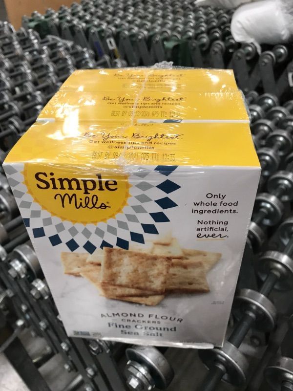 Photo 2 of ***EXPIRED Simple Mills Almond Flour Crackers, Fine Ground Sea Salt, Gluten Free, Flax Seed, Sunflower Seeds, Corn Free, Low-Calorie Snacks, Nutrient Dense, 4.25oz, 3 Count BEST BY: 9/12/2021
