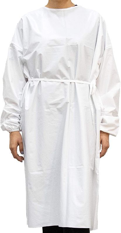 Photo 1 of 10 Pcs Milliard Reusable, Washable, Waterproof Polyester Isolation Gown - Reusable Up to 50 Washes | Universal Size | White