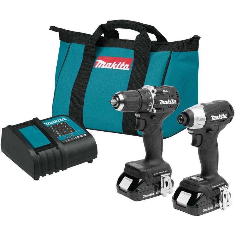 Photo 1 of ***CHARGER AND BAG ONLY!!! Makita 18Volt LXT LithiumIon SubCompact Brushless Cordless 2piece Combo Kit DriverDrillImpact Driver 15Ah