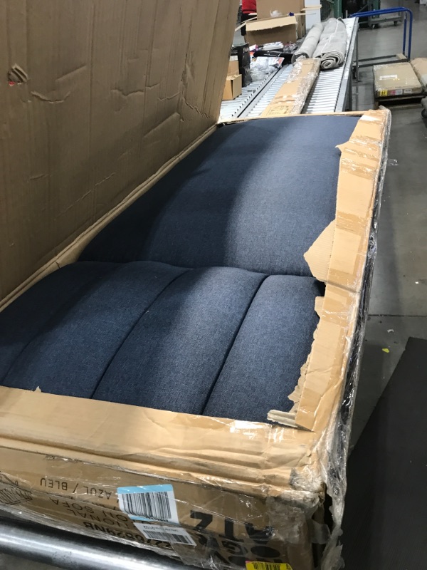 Photo 2 of ***BOX 2 OF 2 NOT COMPLETE SET Novogratz Brittany Sectional Futon Sofa - Converts from Sofa & Chaise Lounger to Bed - BLUE 
