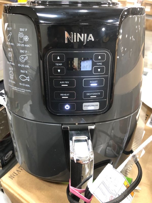 Photo 3 of Ninja Air Fryer, 1550-Watt Programmable Base for Air Frying, Roasting, Reheating & Dehydrating with 4-Quart Ceramic Coated Baske