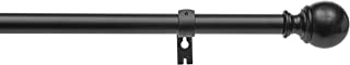 Photo 1 of AmazonBasics 1" Curtain Rod with Round Finials - 72" to 144", Black