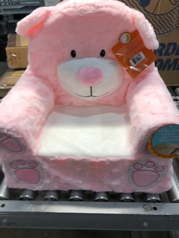 Photo 3 of Animal Adventure | Sweet Seats | Pink Bear Children's Plush Chair ,Large/14" x 19" x 20"

