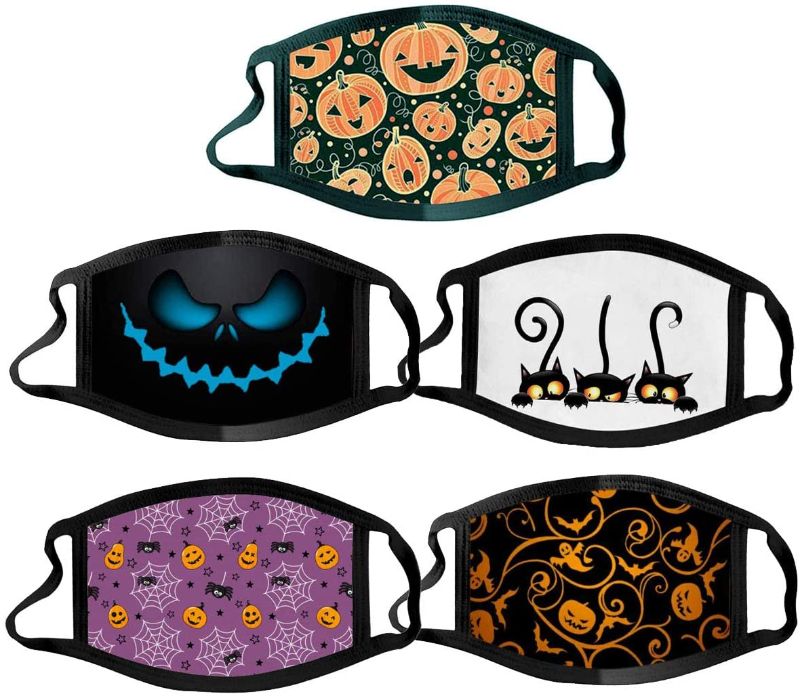 Photo 1 of 5Pcs Kids Cloth Face Mask ,Pumpkin Adjustable Mask Pattern Cloth Halloween Mask for Kids Ages 3-12
3 PACKS  OF 5 PCS