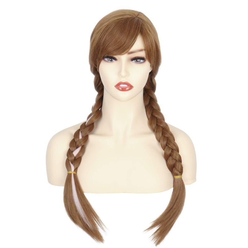 Photo 1 of Cosela Girl Princess Costume Wig - Synthetic Long Adult Brown 2 braids Wig Halloween Cosplay Kids
