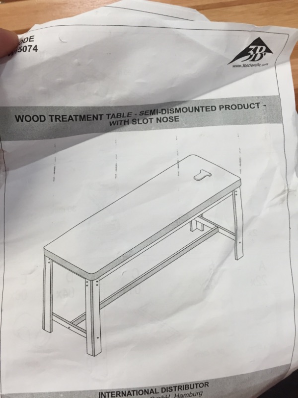 Photo 2 of 3B Wood treatment table with solid nose
 75in L x 24in W 
STOCK PHOTO IS SIMILAR