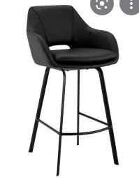 Photo 1 of Brigden 30 in. Bar Height Gray/Black High Back Bar Stool with Faux Leather (barstool grey)
