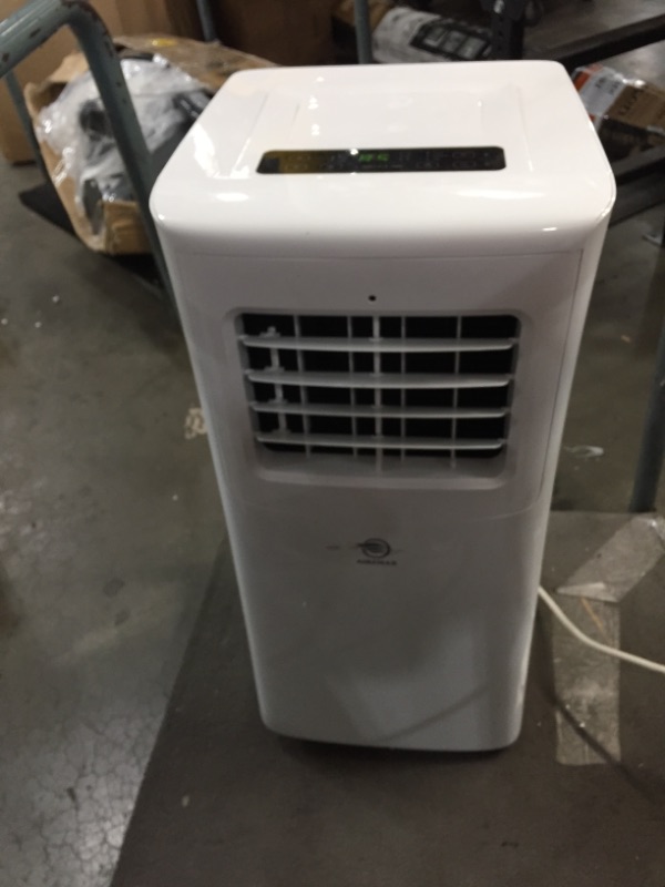 Photo 1 of AireMax 10000 BTU 3-in-1 300 Sq Ft with Remote Control, 2 Washable Filters, Exhaust Hose and Window Kit Portable Air Conditioner for Rooms, White


tested, powers on//does not blow cold air