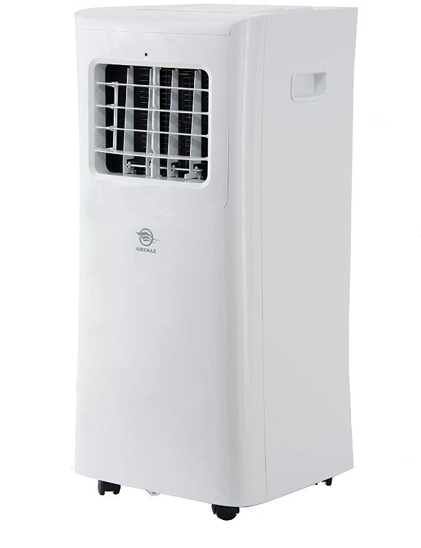Photo 1 of AireMax 10000 BTU 3-in-1 300 Sq Ft with Remote Control, 2 Washable Filters, Exhaust Hose and Window Kit Portable Air Conditioner for Rooms, White


tested, powers on//does not blow cold air