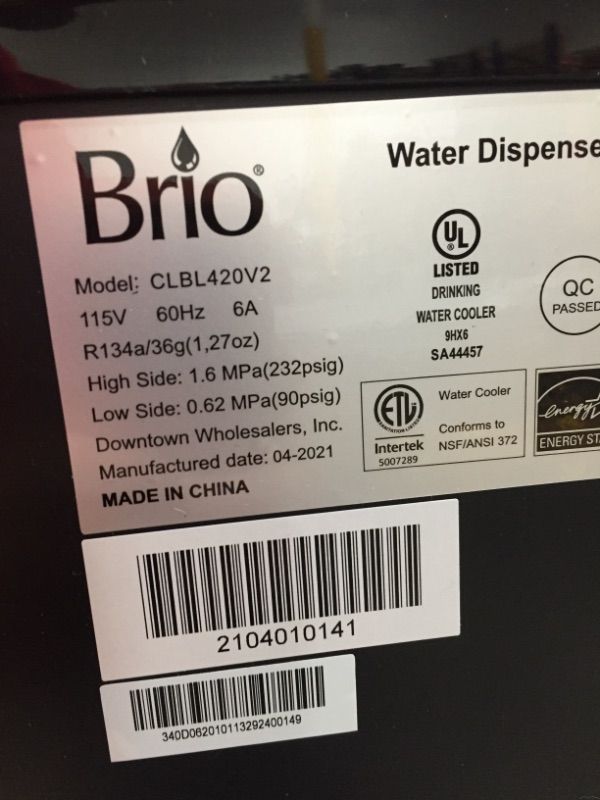 Photo 3 of Brio Bottom Loading Cooler Water Dispenser Essential Series

//used 