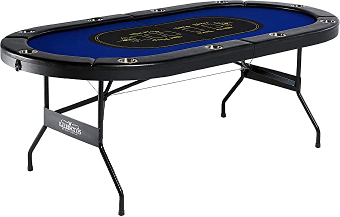 Photo 1 of BARRINGTON 10-PLAYER POKER TABLE, BLUE
