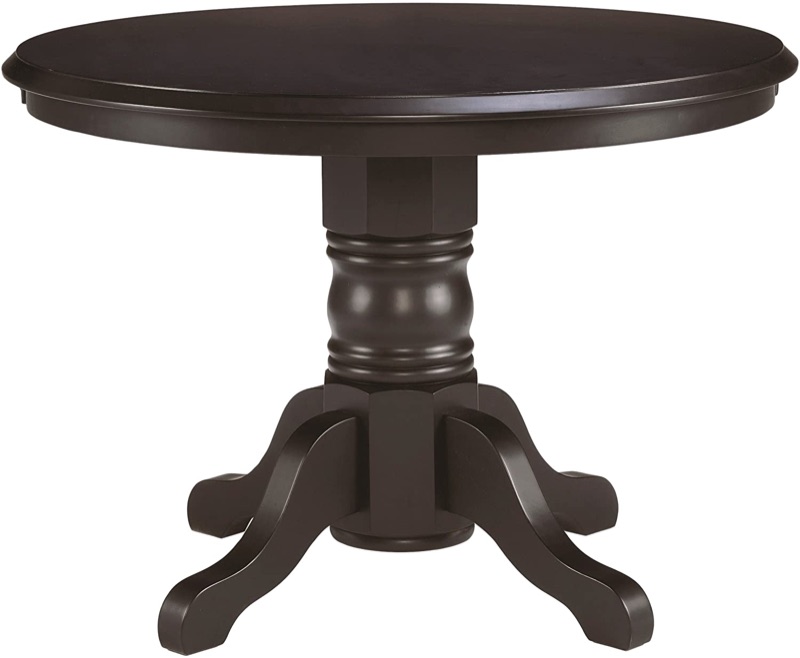 Photo 1 of Classic Black 42 Round Pedestal Dining Table by Home Styles