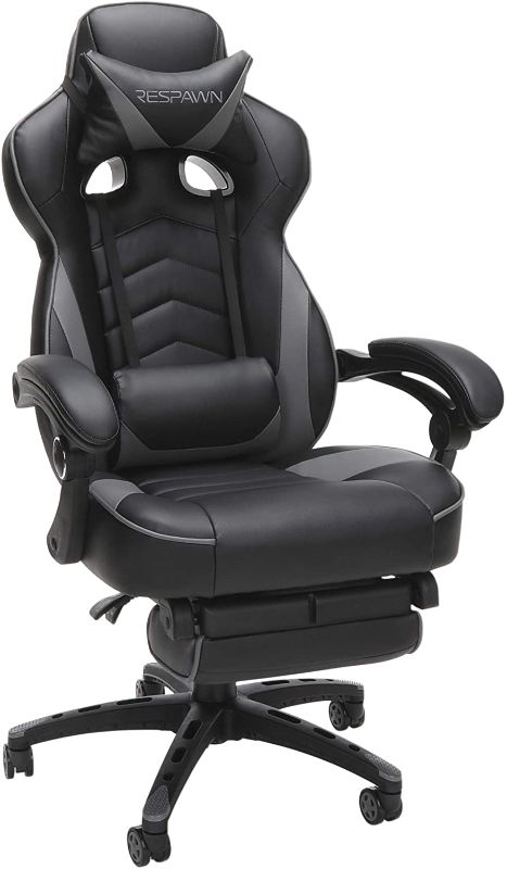 Photo 1 of RESPAWN RSP110 Racing Style Gaming Reclining Ergonomic Chair with Footrest Gray

//used//missing base and seat of chair //cosmetic damage 