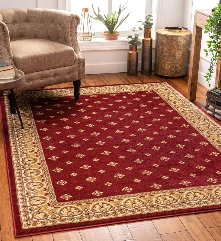 Photo 1 of Well Woven Barclay Hudson Terrace Transitional Border Red 3'11 x 5'3 Area Rug