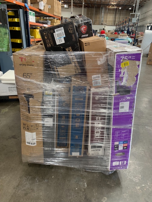 Photo 1 of Pallet Of Used, Damaged, Parts Only TVs and Monitors,  Assorted Types Non Refundable