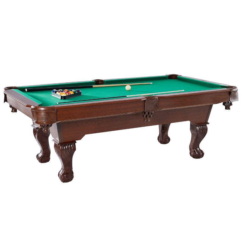 Photo 1 of Barrington Springdale 90 Inch Claw Leg Billiard Table Set with Cues, Rack, Balls, Brush, and Chalk (23 Pieces)
