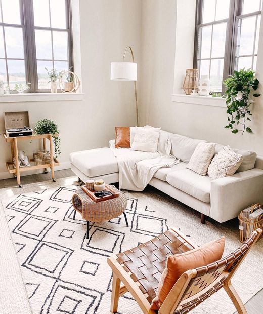 Photo 1 of Natural Moroccan Diamond Wool 5' x 8' Area Rug