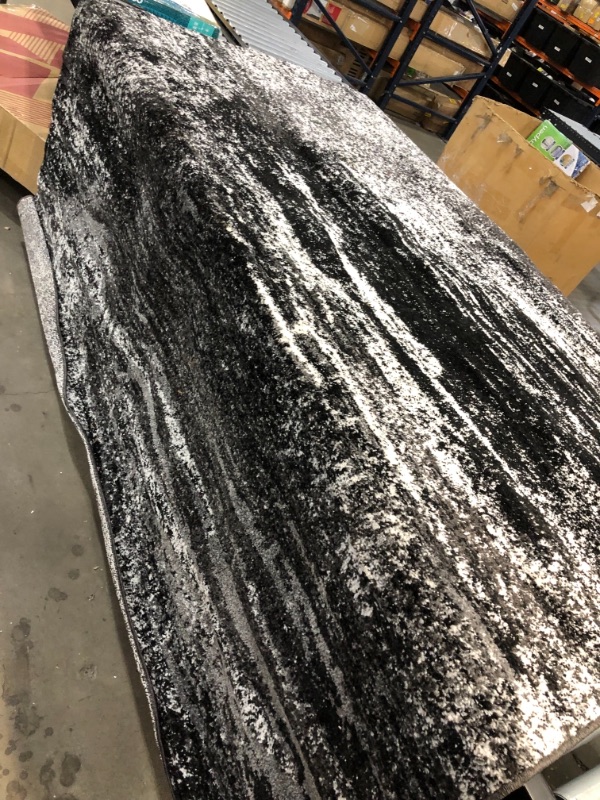 Photo 1 of SAFAVIEH Adirondack Rudyard Abstract Area Rug, Silver/Black, 8' x 10'