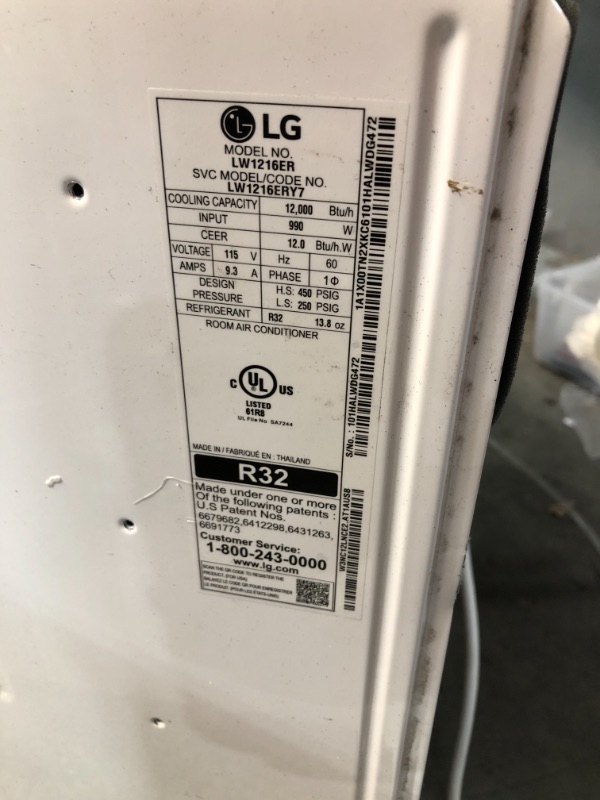 Photo 8 of **BROKEN** LG Window Air Conditioner - Cooler - 3516.85 W Cooling Capacity - 550 Sq. ft. Coverage - Dehumidifier - Washable - Remote Control - Energy Star - White