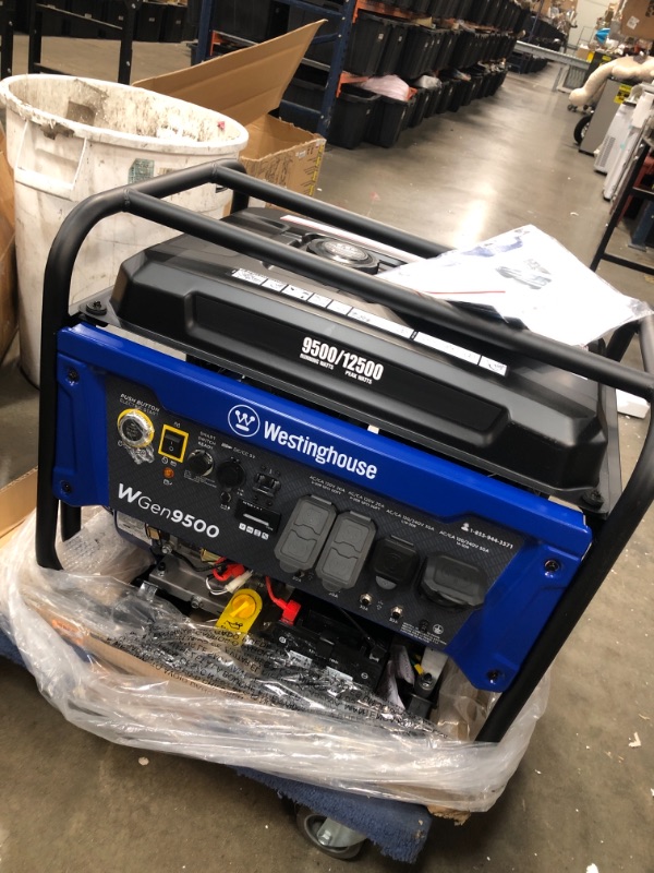 Photo 2 of Westinghouse Outdoor Power Equipment WGen9500 Heavy Duty Portable Generator 9500 Rated 12500 Peak Watts, Gas Powered, Electric Start, Transfer Switch & RV Ready, CARB Compliant
