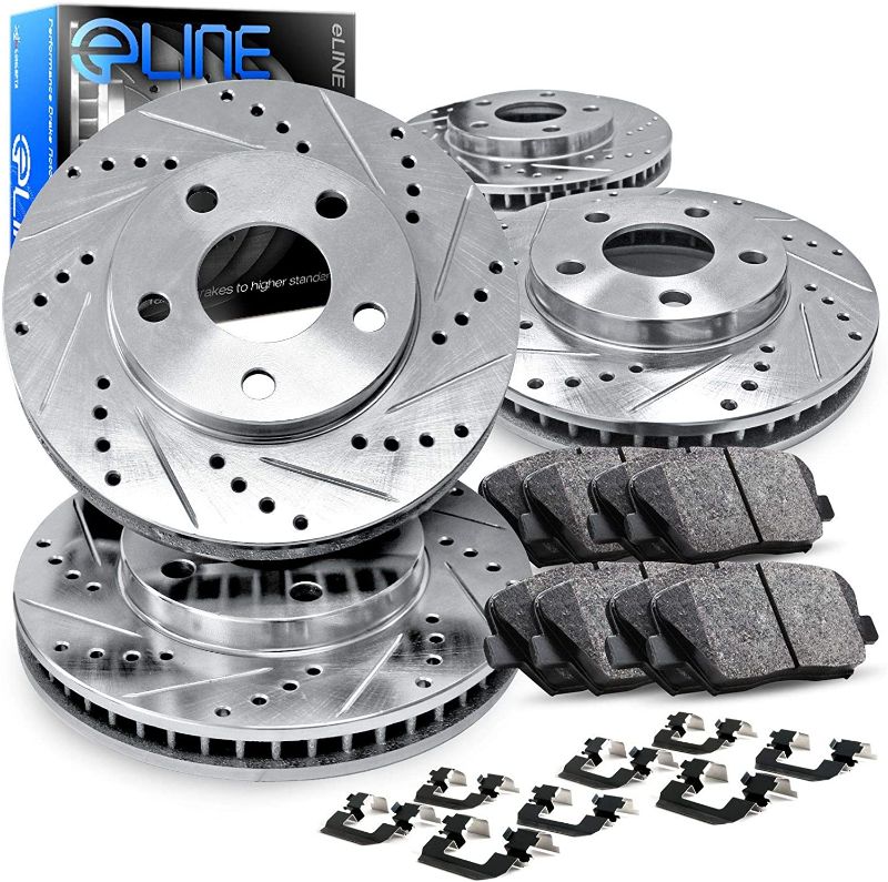 Photo 1 of ****ONLY ROTORS**** [COMPLETE KIT] R1 Concepts eLine Drilled Slotted Brake Rotors Kit & Ceramic Pads (Front Rotors size 296mm)
