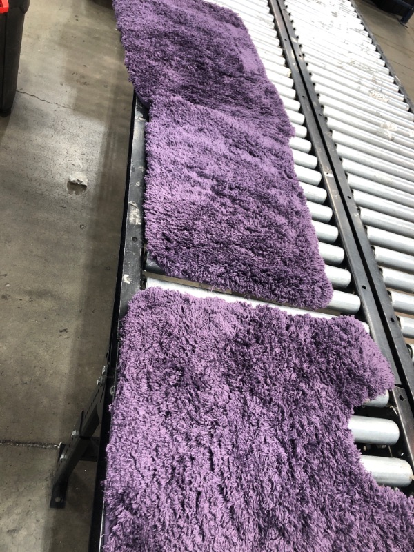 Photo 2 of  3pc Bathroom Rug Non Slip Bath Mat for Bathroom purple 