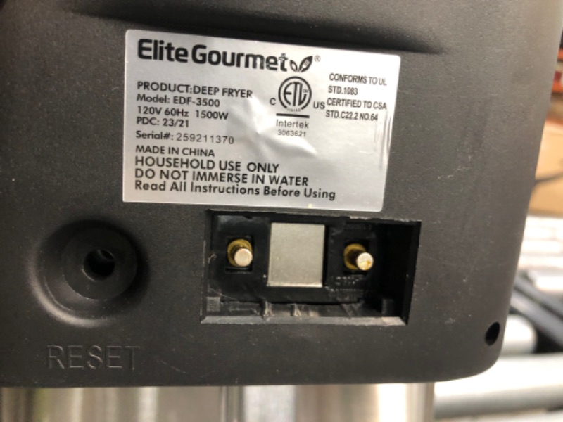 Photo 4 of Maxi-Matic Elite 3.5 Qt. Immersion Deep Fryer
- Unable to test - Missing Power Cord 
- Dirty
- Used 